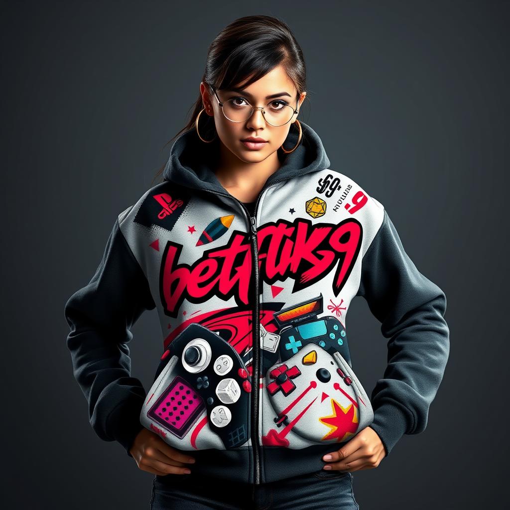 Women's Premium Fleece Jacket with Gaming-Inspired Design 'betflik59'