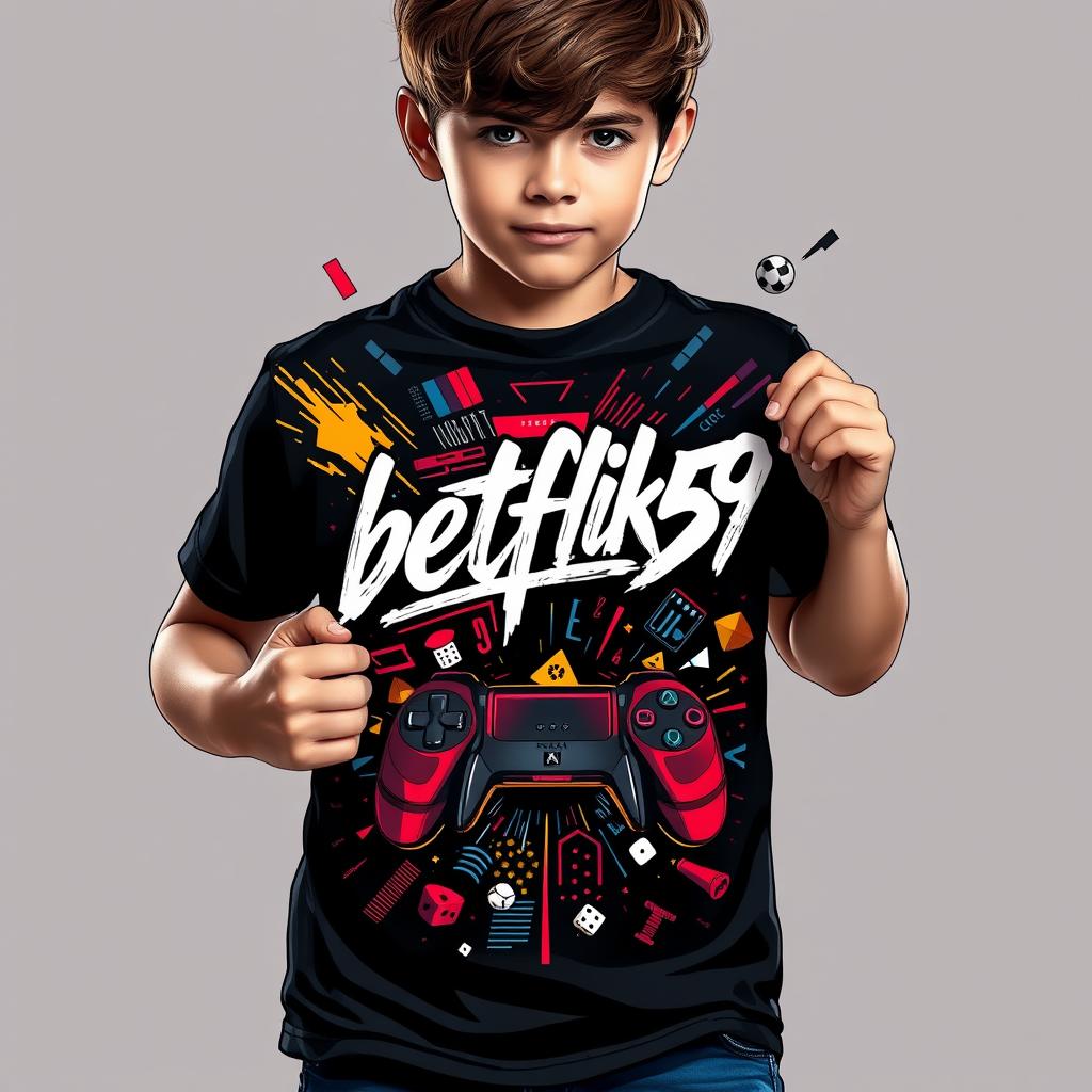 Kids Premium Short Sleeve Gaming T-Shirt 'betflik59'