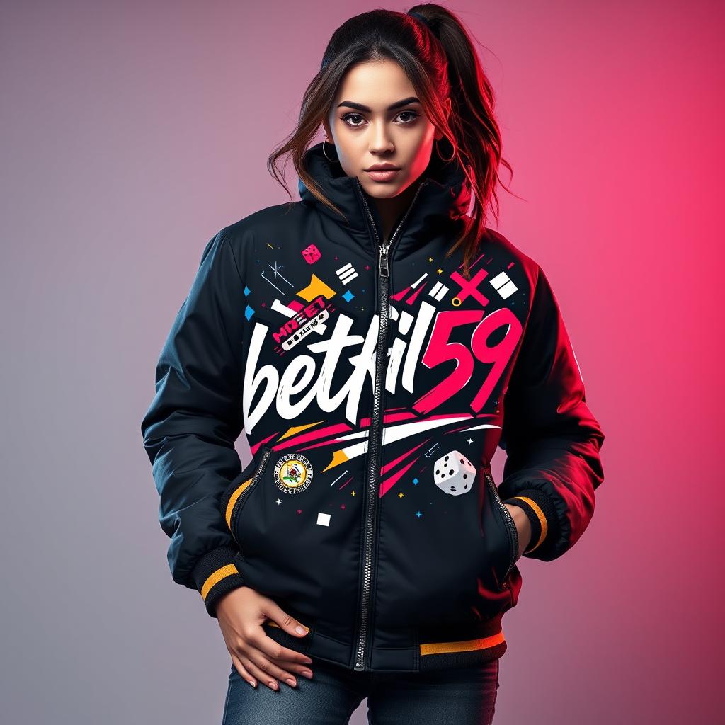 Women's Premium Insulated Jacket with Gaming-Inspired Design 'betflik59'